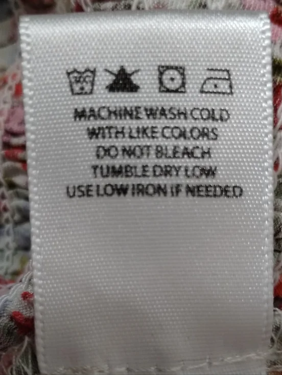 Suite 2939 Floral Smocked Puff Sleeve Top - Pink/Green sz  Large - Picture 9 of 9